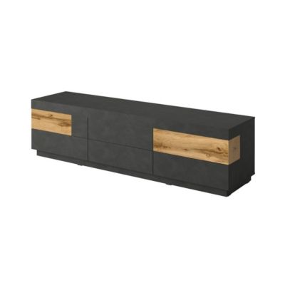 Meuble TV 200 cm KILES avec 6 grands tiroirs - Dimensions 206.3 x 53.6 x 50.3 cm