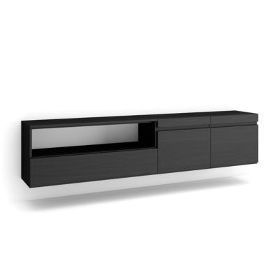 Meuble TV 200x35x45cm suspendu couleur noir