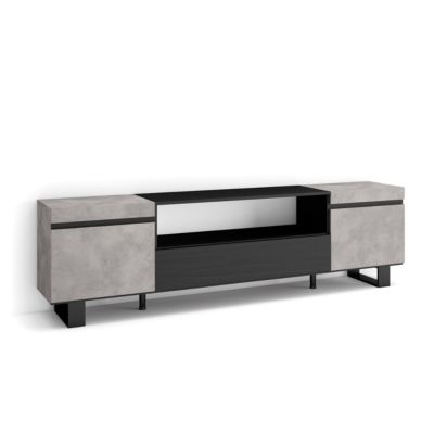 Meuble TV 200x35x57cm couleur gris ciment