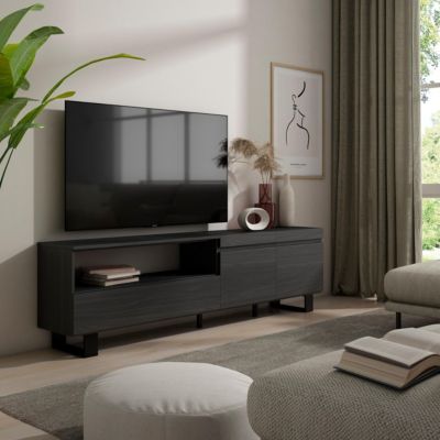Meuble TV 200x35x57cm couleur noir
