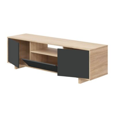 Meuble TV 3 portes + 1 niche de rangement Zaira - L150 cm