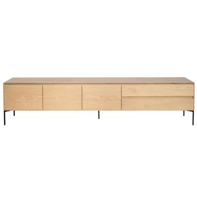 Meuble TV 3 Portes & 2 Tiroirs "Tilo" 220cm Chêne
