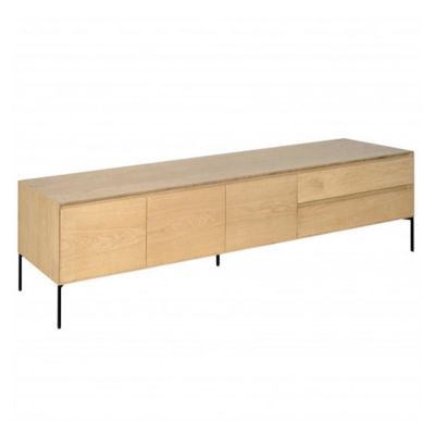 Meuble TV 3 Portes & 2 Tiroirs "Tilo" 220cm Chêne