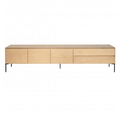 Meuble TV 3 Portes & 2 Tiroirs "Tilo" 220cm Chêne