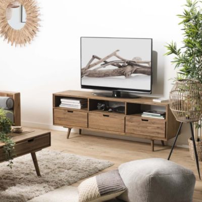 Meuble TV 3 tiroirs 3 niches en sapin
