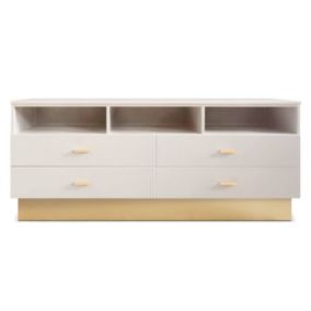 Meuble TV 4 Tiroirs Design "Tazea" 150cm Taupe