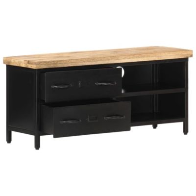 Meuble TV 90x30x41 cm Bois de manguier brut - Prolenta Premium