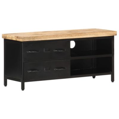 Meuble TV 90x30x41 cm Bois de manguier brut - Prolenta Premium