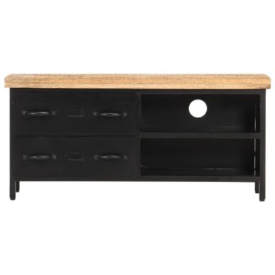 Meuble TV 90x30x41 cm Bois de manguier brut - Prolenta Premium