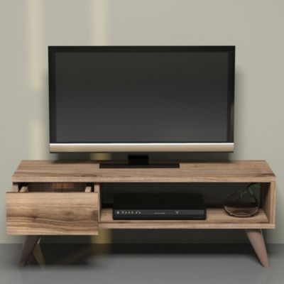 Meuble TV Aarup avec tiroir 33 x 90 x 30 cm effet chêne en.casa