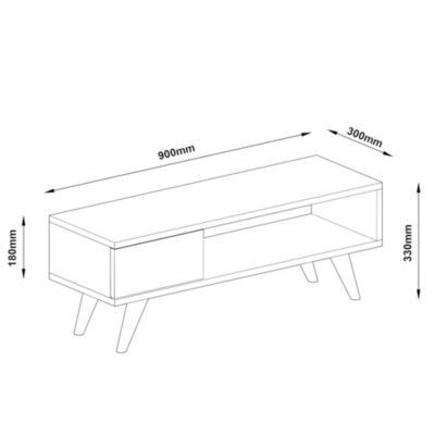 Meuble TV Aarup avec tiroir 33 x 90 x 30 cm effet chêne en.casa