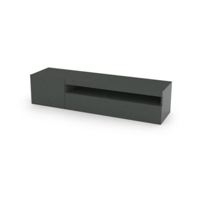 Meuble TV Acrilya, Buffet bas de salon, Base pour meuble TV, 100% Made in Italy, 150x40h37 cm, Anthracite Brillant