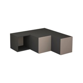 Meuble TV Alya, Buffet de salon, Armoire basse pour TV, Base murale de rangement, 90x92h32 cm, Anthracite et Beige