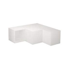 Meuble TV Alya, Buffet de salon, Armoire basse pour TV, Base murale de rangement, 90x92h32 cm, Blanc