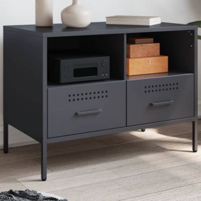 Meuble TV anthracite 68x39x50,5 cm acier - Prolenta Premium