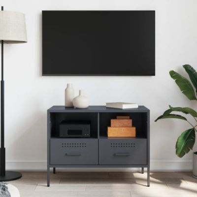 Meuble TV anthracite 68x39x50,5 cm acier - Prolenta Premium