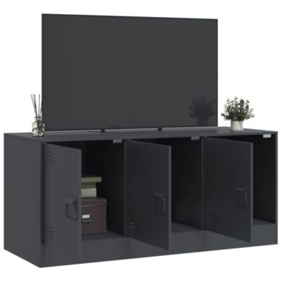 Meuble TV anthracite 99x39x44 cm acier - Prolenta Premium