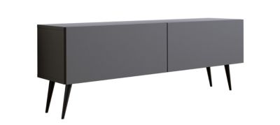 Meuble TV : Anthracite, Pieds Noirs, 140 x 52 x 32 cm