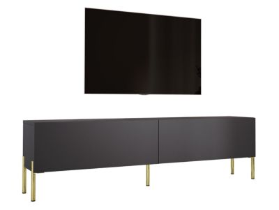 Meuble TV : Anthracite, Pieds Or, 170 X 52 X 32 Cm