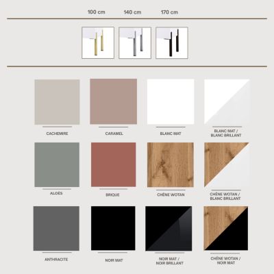 Meuble TV : Anthracite, Pieds Or, 170 X 52 X 32 Cm