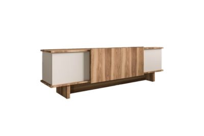 meuble tv aramos en noyer-teinte crème 180x33x50 cm