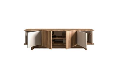 meuble tv aramos en noyer-teinte crème 180x33x50 cm