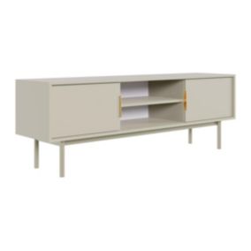 Meuble TV avec 2 portes et 2 niches - Beige - DABRIANA