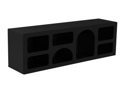Meuble TV avec 7 niches - Noir - LUELA