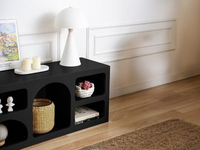 Meuble TV avec 7 niches - Noir - LUELA
