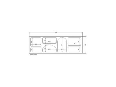 Meuble TV avec 7 niches - Noir - LUELA