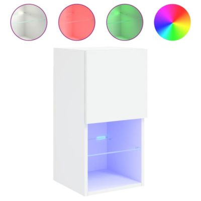 Meuble TV avec lumières LED blanc 30,5x30x60 cm - Prolenta Premium