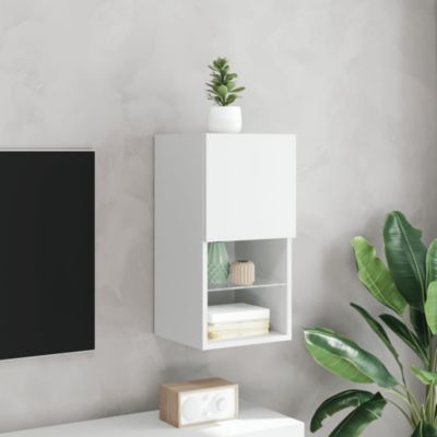 Meuble TV avec lumières LED blanc 30,5x30x60 cm - Prolenta Premium