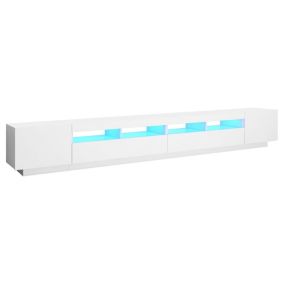 Meuble TV avec lumières LED Blanc 300x35x40 cm - Prolenta Premium