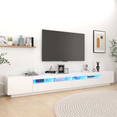 Meuble TV avec lumières LED Blanc 300x35x40 cm - Prolenta Premium