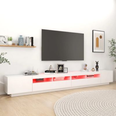 Meuble TV avec lumières LED Blanc 300x35x40 cm - Prolenta Premium