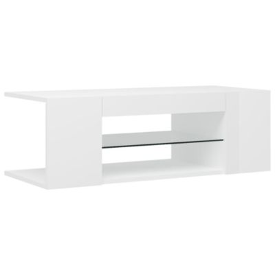 Meuble TV avec lumières LED blanc brillant 90x39x30 cm - Prolenta Premium