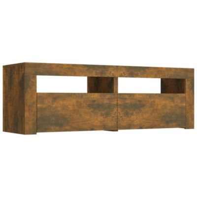 Meuble TV avec lumières LED Chêne fumé 120x35x40 cm - Prolenta Premium