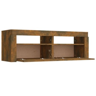 Meuble TV avec lumières LED Chêne fumé 120x35x40 cm - Prolenta Premium