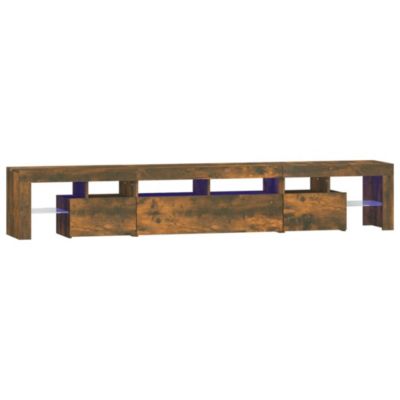 Meuble TV avec lumières LED Chêne fumé 230x36,5x40 cm - Prolenta Premium