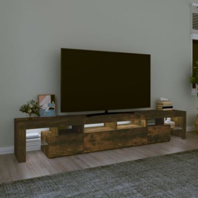 Meuble TV avec lumières LED Chêne fumé 230x36,5x40 cm - Prolenta Premium