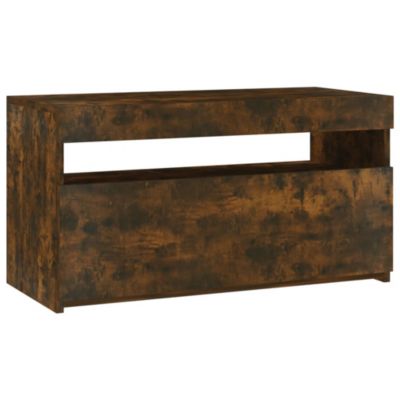 Meuble TV avec lumières LED Chêne fumé 75x35x40 cm - Prolenta Premium