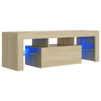 Meuble TV avec lumières LED chêne sonoma 120x35x40 cm - Prolenta Premium