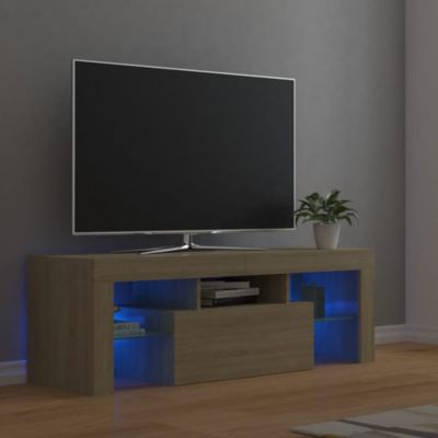 Meuble TV avec lumières LED chêne sonoma 120x35x40 cm - Prolenta Premium