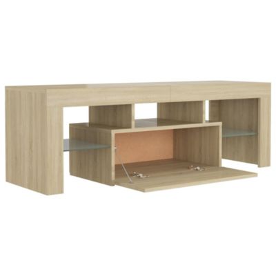 Meuble TV avec lumières LED chêne sonoma 120x35x40 cm - Prolenta Premium
