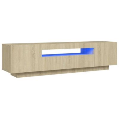 Meuble TV avec lumières LED Chêne sonoma 160x35x40 cm - Prolenta Premium