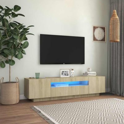 Meuble TV avec lumières LED Chêne sonoma 160x35x40 cm - Prolenta Premium