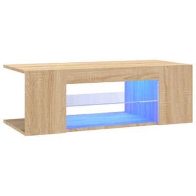 Meuble TV avec lumières LED chêne sonoma 90x39x30 cm - Prolenta Premium