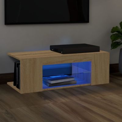 Meuble TV avec lumières LED chêne sonoma 90x39x30 cm - Prolenta Premium