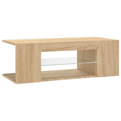 Meuble TV avec lumières LED chêne sonoma 90x39x30 cm - Prolenta Premium