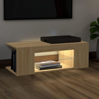 Meuble TV avec lumières LED chêne sonoma 90x39x30 cm - Prolenta Premium